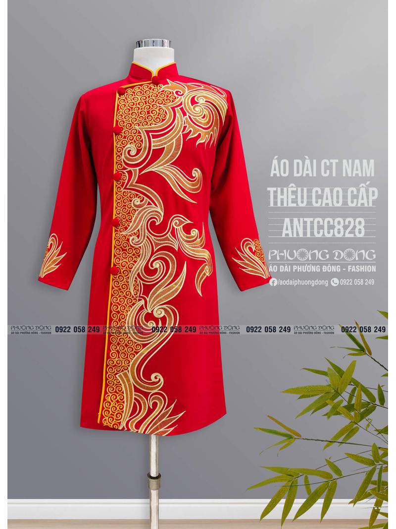 Áo Dài Cách Tân Nam Thêu Cao Cấp ANTCC828
